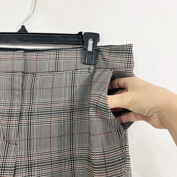 Express The Editor Black Brown & Tan Houndstooth Pants Wide Leg Size 12 - Picture 3 of 9